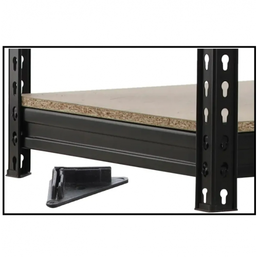 Metāla garāžas plaukts, melns, 4 plaukti, 600 kg, 180x90x40 (HN3387)