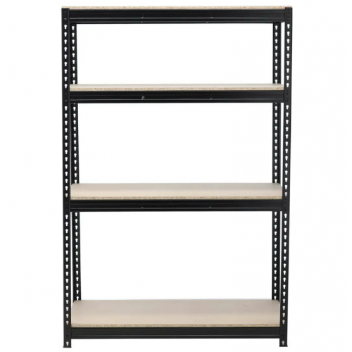Metāla garāžas plaukts, melns, 4 plaukti, 600 kg, 180x90x40 (HN3387)