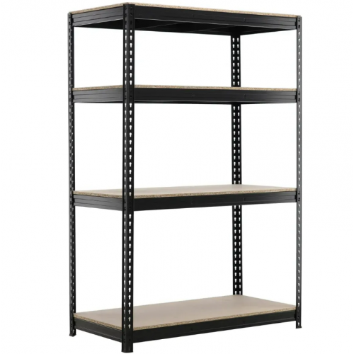 Metāla garāžas plaukts, melns, 4 plaukti, 600 kg, 180x90x40 (HN3387)