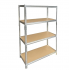 Металлический стеллаж для гаражей, серебристый, 4 полки, 600 кг, 180x90x40 PREMIUM (HN3388)