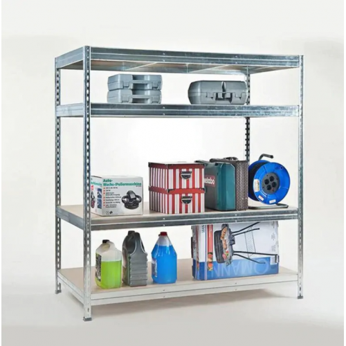 Металлический стеллаж для гаражей, серебристый, 4 полки, 600 кг, 180x90x40 PREMIUM (HN3388)