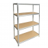 Металлический стеллаж для гаражей, серебристый, 4 полки, 600 кг, 180x90x40 PREMIUM (HN3388)