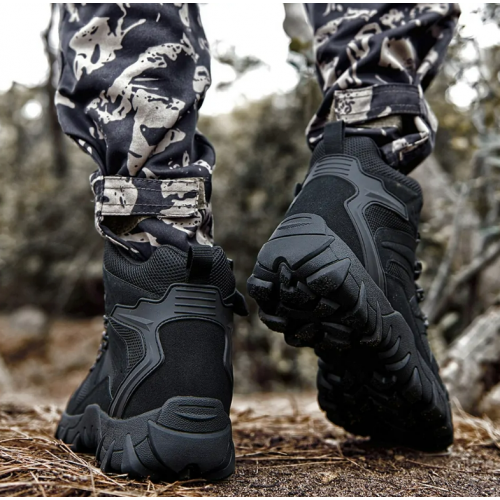 FOXTER® taktiskie militārie pārgājienu zābaki, ūdensnecaurlaidīgi, melni, 45. izmērs (HN3514)