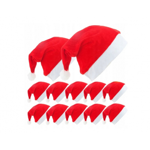 Шапка Санта-Клауса красная с помпоном (HN3749)