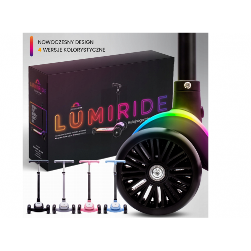Salokāms 3 riteņu skrejritenis Lumiride ar LED gaismu, pelēks (J02.024.0.2)
