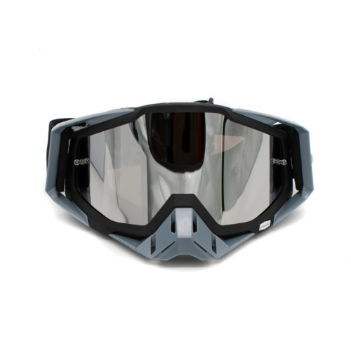 ASIX AS1 melnas/pelēkas matētas brilles ar sudraba spoguli no Extreme Ride (KAI-91)