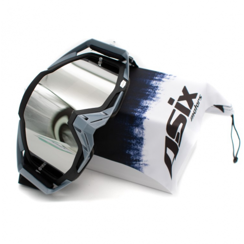 ASIX AS1 melnas/pelēkas matētas brilles ar sudraba spoguli no Extreme Ride (KAI-91)