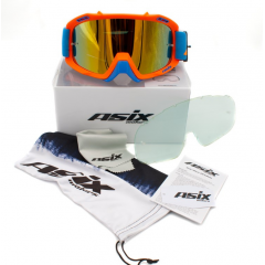 ASIX AS2 brilles oranžzilas matētas ar sarkanu spoguli no Extreme Ride (KAI-911)