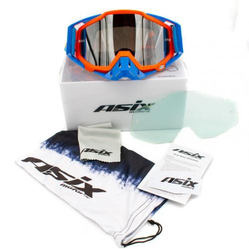 ASIX AS1 brilles oranžzilas matētas ar sudrabainu spoguli no Extreme Ride (KAI-91)