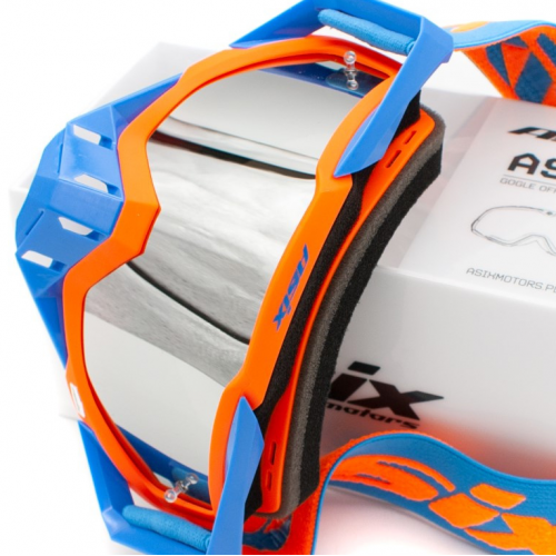 ASIX AS1 brilles oranžzilas matētas ar sudrabainu spoguli no Extreme Ride (KAI-91)