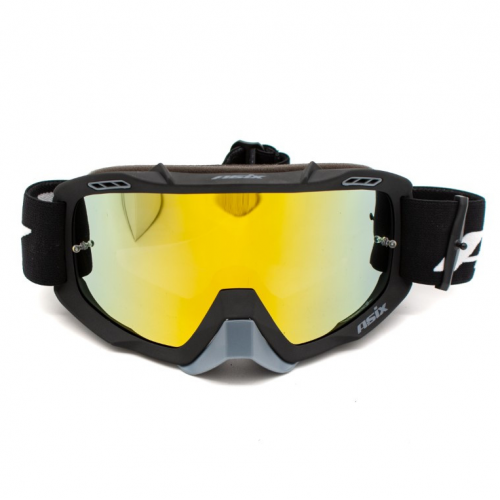 ASIX AS2 melnas/pelēkas matētas brilles ar sarkanu spoguli no Extreme Ride (KAI-96)