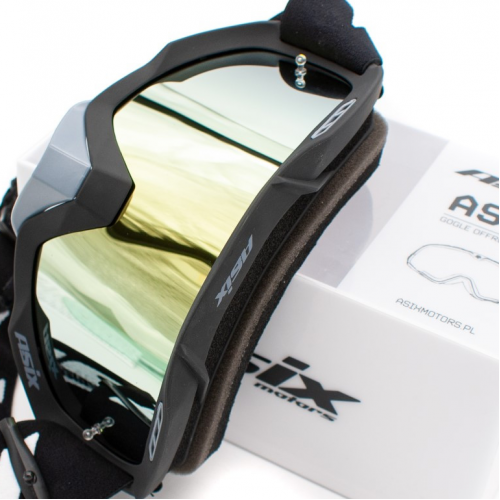 ASIX AS2 melnas/pelēkas matētas brilles ar sarkanu spoguli no Extreme Ride (KAI-96)