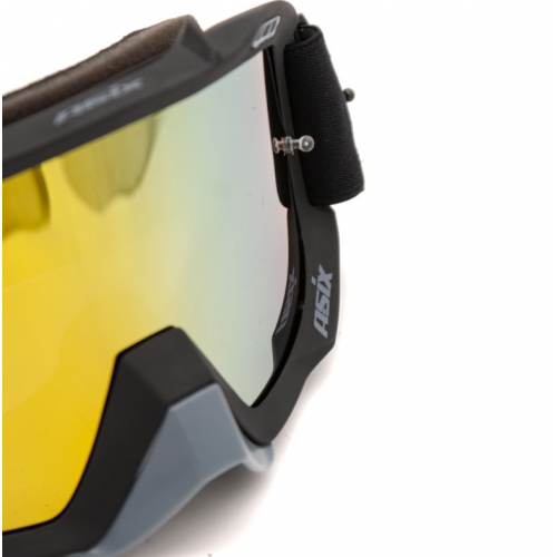 ASIX AS2 melnas/pelēkas matētas brilles ar sarkanu spoguli no Extreme Ride (KAI-96)