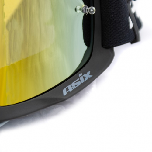 ASIX AS2 melnas/pelēkas matētas brilles ar sarkanu spoguli no Extreme Ride (KAI-96)