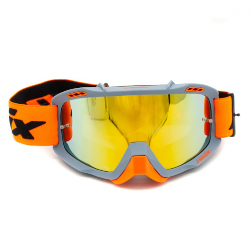 ASIX AS2 pelēkoranžas matētas brilles ar sarkanu spoguļspoguli no Extreme Ride (KAI-97)