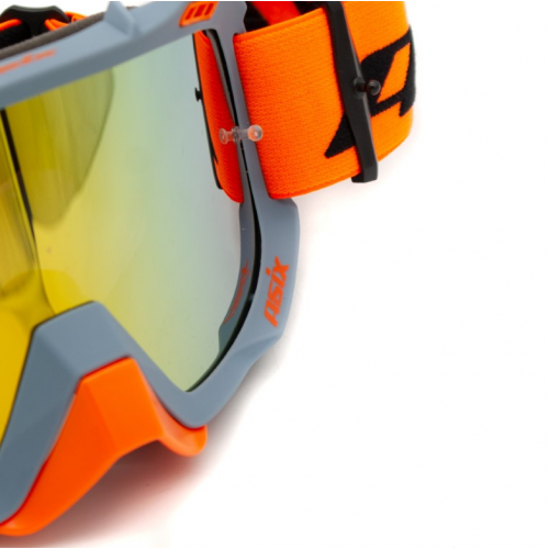 ASIX AS2 pelēkoranžas matētas brilles ar sarkanu spoguļspoguli no Extreme Ride (KAI-97)