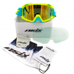 ASIX AS2 dzeltenzilas matētas brilles ar sarkanu spoguli no Extreme Ride (KAI-99)