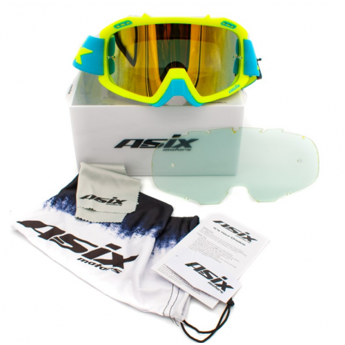 ASIX AS2 dzeltenzilas matētas brilles ar sarkanu spoguli no Extreme Ride (KAI-99)