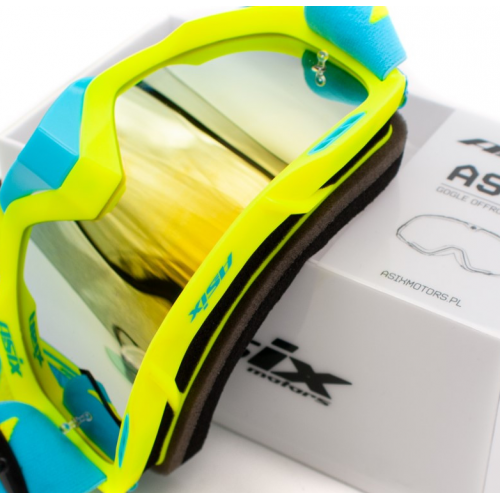 ASIX AS2 dzeltenzilas matētas brilles ar sarkanu spoguli no Extreme Ride (KAI-99)