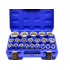 Profesionāls 12-kantu uzgaļu komplekts 1/2" CR-V, īsie uzgaļi 8–36 mm, 21 gab., plastmasas koferī (KD10348)
