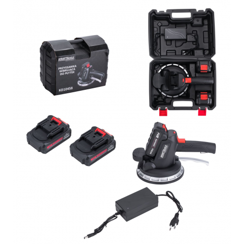 Bezvadu piesūcekņa-vibrators līdz 150 kg flīžu ieklāšanai 21V no Kraft&Dele (KD10458)