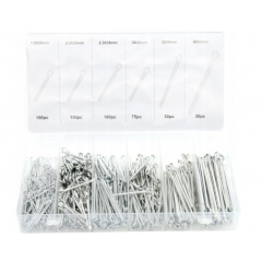 Taisnas tērauda tapas 555 gab. 25-63 mm + plastmasas organizators no  Kraft&dele (KD10508)