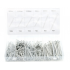 Taisnas tērauda tapas 555 gab. 25-63 mm + plastmasas organizators no  Kraft&dele (KD10508)
