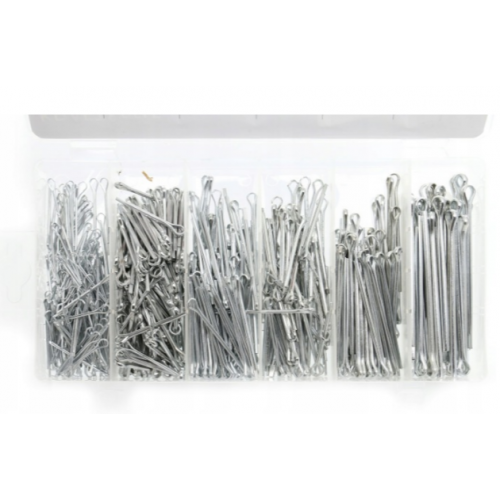 Taisnas tērauda tapas 555 gab. 25-63 mm + plastmasas organizators no  Kraft&dele (KD10508)