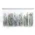 Taisnas tērauda tapas 555 gab. 25-63 mm + plastmasas organizators no  Kraft&dele (KD10508)