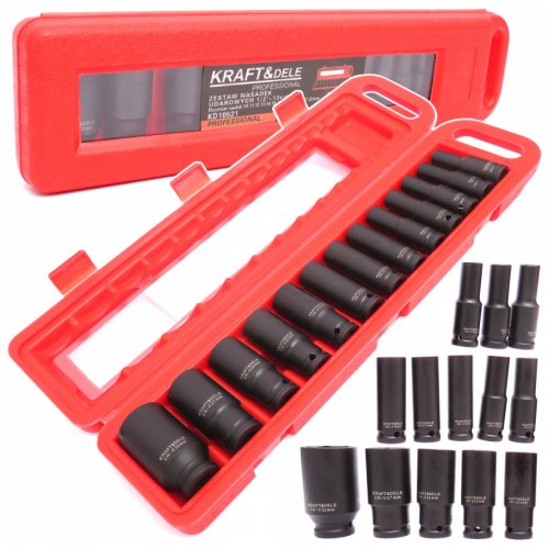Trieciengalviņu - muciņu komplekts 1/2", 10-30mm no Kraft&dele (KD10521)