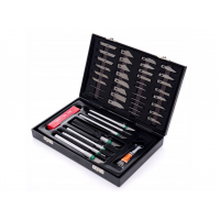 Набор ножей для рукоделия / скальпелей 56 лезвий от Kraft&Dele (KD10595)