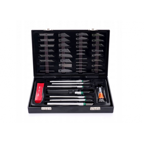 Набор ножей для рукоделия / скальпелей 56 лезвий от Kraft&Dele (KD10595)