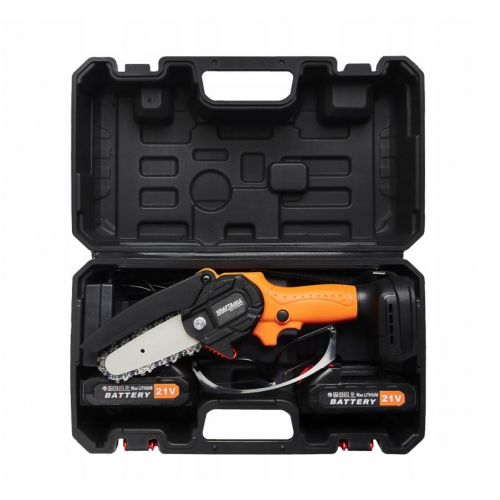 Akumulatora ķēdes zāģis 4 collu ar 2 x 21 V 1,5 Ah akumulatoriem (KD10627)