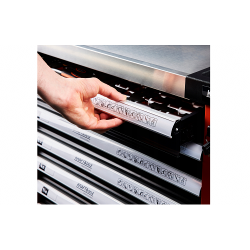 Instrumentu kaste, darbnīcas ratiņi, 7 atvilktnes, 258 daļas, ar aprīkojumu no Kraft&Dele (KD1067)