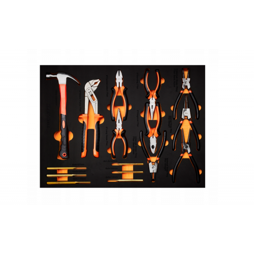 Instrumentu kaste, darbnīcas ratiņi, 7 atvilktnes, 258 daļas, ar aprīkojumu no Kraft&Dele (KD1067)