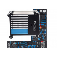 Instrumentu kaste, instrumentu ratiņi, 7 atvilktnes, 309 elektriskās uzgriežņu atslēgas, uzgaļu atslēgas, uzgaļi no Kraft&Dele (KD1069)