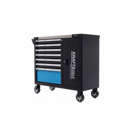 Instrumentu kaste, instrumentu ratiņi, 7 atvilktnes, 309 elektriskās uzgriežņu atslēgas, uzgaļu atslēgas, uzgaļi no Kraft&Dele (KD1069)