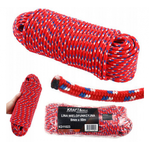 Daudzfunkcionāla virve 8mmx50 m, Dzeltenā krasa no KRAFT&DELE (KD11023)