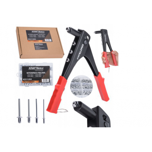 Rokas kniedēšanas instruments slēptajām kniedēm + 500 kniedes no Kraft&Dele (KD11293)