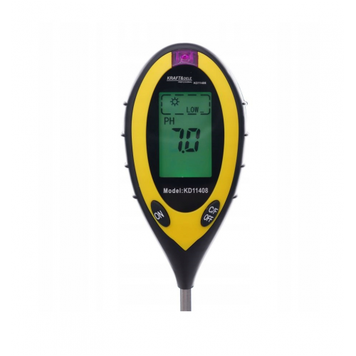 Augsnes pārbaudes instruments 4in1 LCD 200 mm 9v Kraft&dele (KD11408)