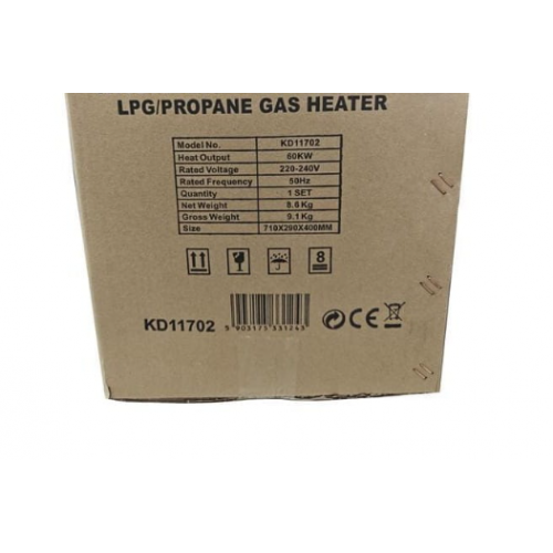 Gāzes sildītājs 60 kW termostats, LCD displejs + reduktors no Kraft&dele (KD11702)