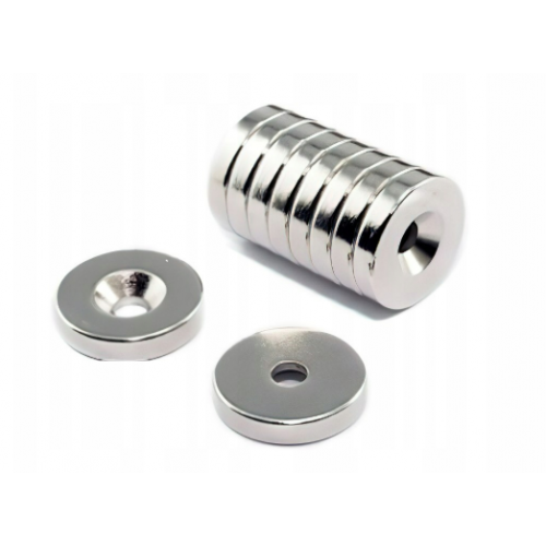 Neodīma magnēts ar caurumu 14x3 mm 10 gabali Kraft&Dele (KD11833)