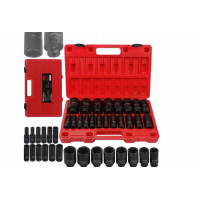 1/2" CR-MO garās triecienuzgriežņu atslēgas, 20 gab., 10-38 mm (KD11867)