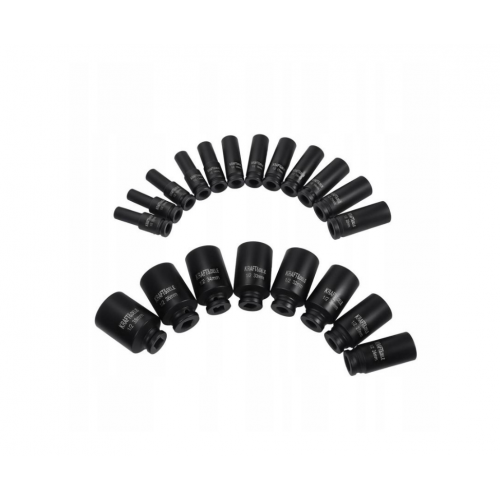 Длинные ударные головки 1/2" CR-MO, 20 шт., 10-38 мм (KD11867)