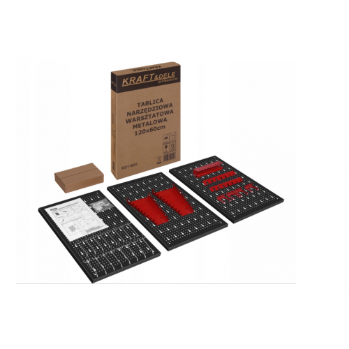 Sienas instrumentu dēlis ar plauktiem 120x60cm no Kraft&Dele (KD11895)