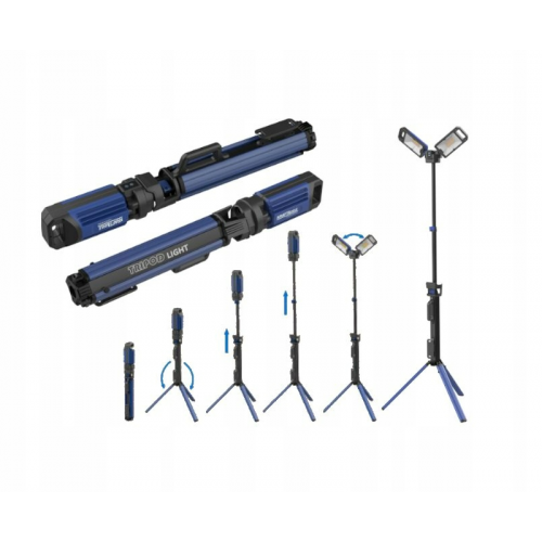 Halogēna lampa uz statīva, celtniecībai, darbnīcai, 5000Lm, 2x21700 AKU 4000Mah Kraft&dele (KD1265)