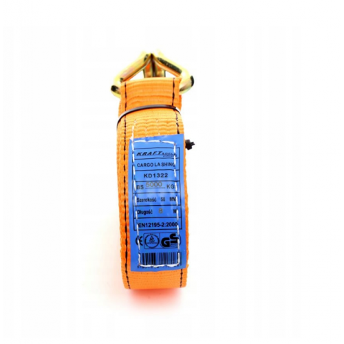 Auto vilkšanas trose - lenta 5T/50mm/8m no Kraft&Dele (KD1322)
