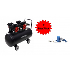 Bezeļļas kompresors 100L,2x- virzuļu ,1500W, no Kraft&Dele (KD1387)