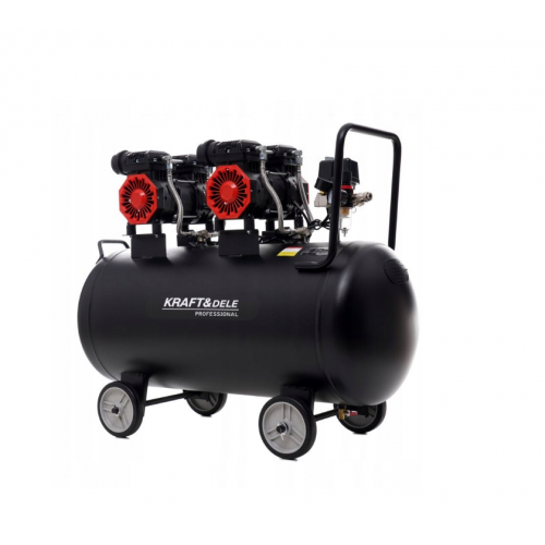 Bezeļļas kompresors 100L,2x- virzuļu ,1500W, no Kraft&Dele (KD1387)