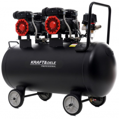 Bezeļļas kompresors 100L,2x- virzuļu ,1500W, no Kraft&Dele (KD1387)